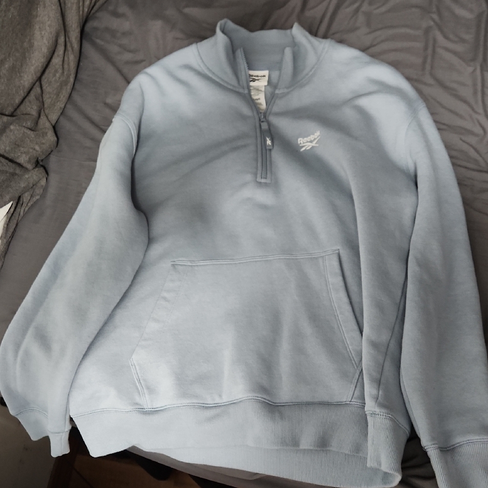 Reebok Women's Light Blue Zip-Up Sweater